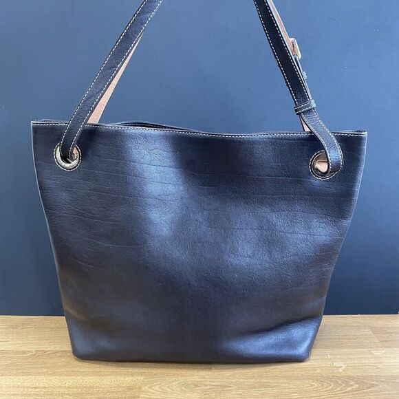 Dooney and Bourke Portofino Grommet Shopper Brown Clean SEE Gold Hardware - Picture 3 of 16